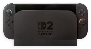 Nintendo Switch 2 console in its dock
